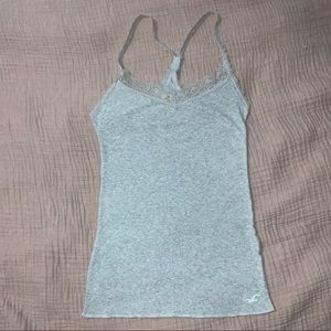 Hollister Gray Lace Tank Medium (small)